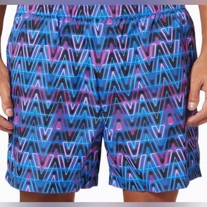 Professional Athletes Valentino Neon Geometric Swim Trunks
Blue/Purple-Size 52